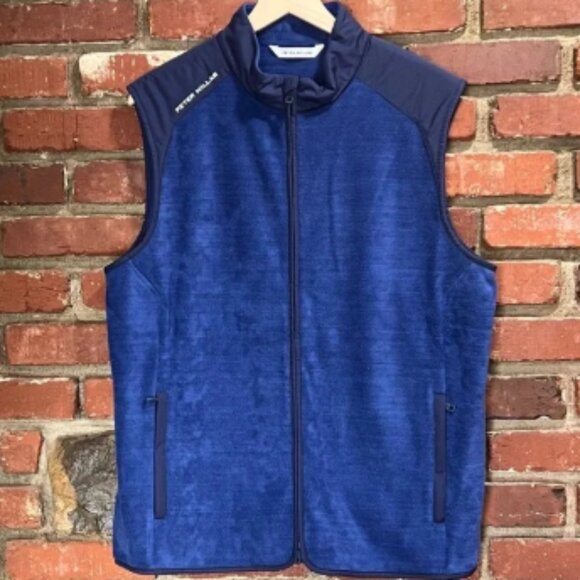 Peter Millar‎ Men's Fade Fleece vest blue size large style MS24EZ29 NWT golf - Picture 1 of 12